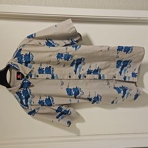 Quicksilver Hawaiian Flower Shirt Men XL